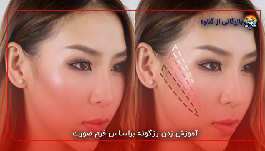 آموزش زدن رژگونه براساس فرم صورت
